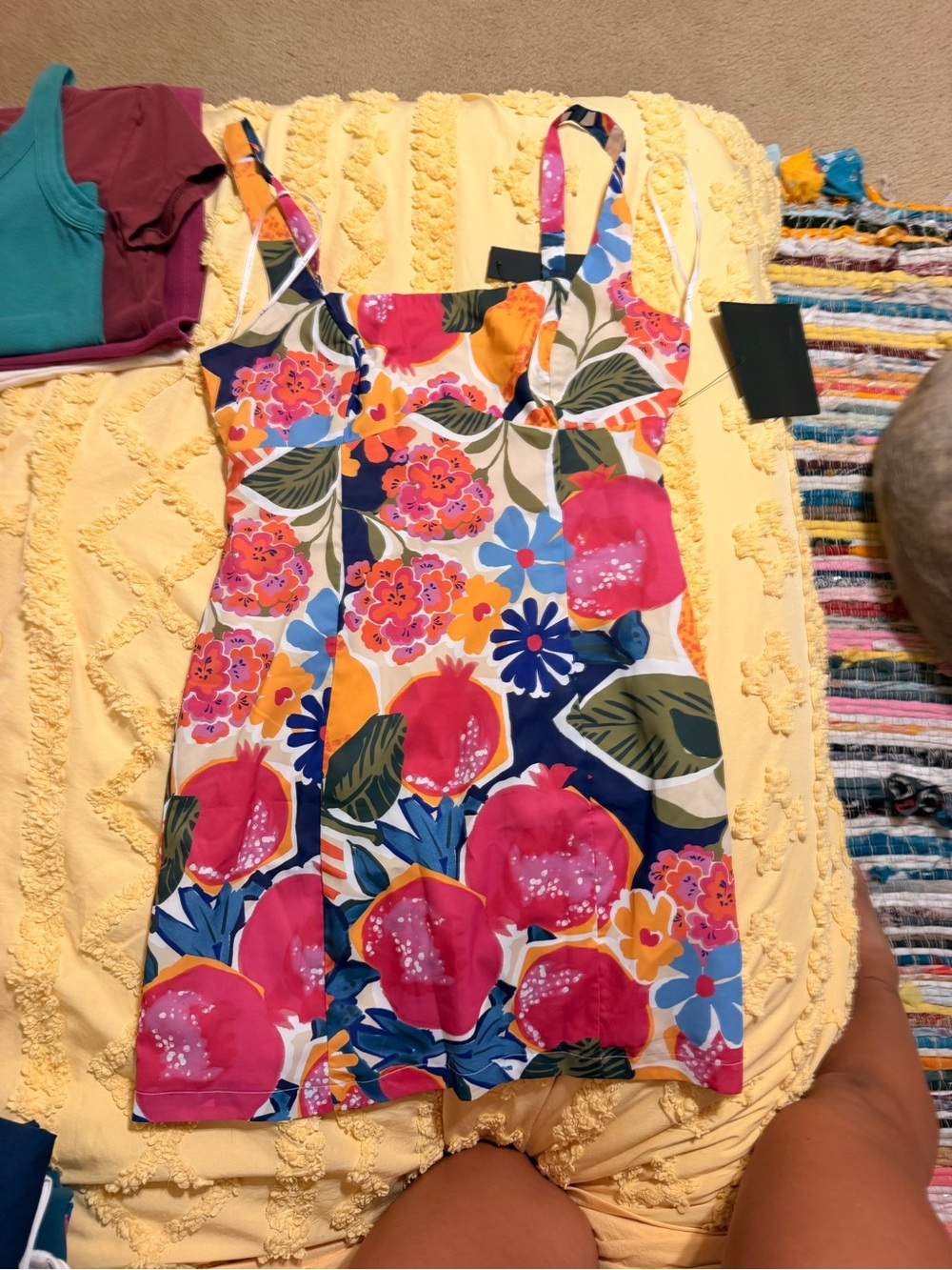 Lulu's Bright Floral Mini Dress in Pink, Blue & Orange